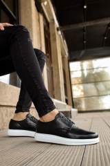 Marsetti Herren Schwarze Echtes Leder Dicke Sohle Schnür Orthopädische Schuhe 2