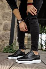 Marsetti Herren Schwarze Echtes Leder Dicke Sohle Schnür Orthopädische Schuhe 3