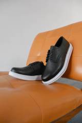 Marsetti Herren Schwarz Casual Dicke Sohle Orthopädische Schnürschuhe