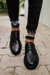 Marsetti Herren Schwarze Dicke Sohle Casual Schnürschuhe 2