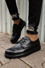 Marsetti Herren Schwarze Dicke Sohle Casual Schnürschuhe 3