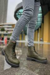 Marsetti Herren Khaki Dicke Sohle Orthopädische Schnür Stiefel Schuhe