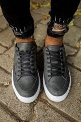Marsetti Herren Anthrazit Casual Dicke Sohle Orthopädisch Schnürschuhe 3