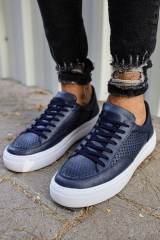 Marsetti Herren Dunkelblau Casual Dicke Sohle Orthopädisch Schnürschuhe 3