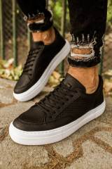 Marsetti Herren Schwarz Casual Dicke Sohle Orthopädisch Schnürschuhe 2