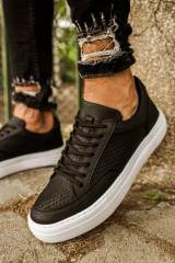 Marsetti Herren Schwarz Casual Dicke Sohle Orthopädisch Schnürschuhe 3