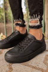 Marsetti Herren Schwarze Dicke Sohle Alltags Orthopädische Schnür Schuhe 3