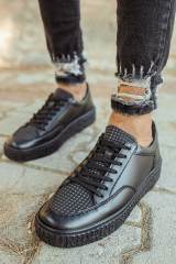 Marsetti Herren Schwarz Casual Schnür Dicke Sohle Orthopädische Schuhe 2