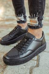 Marsetti Herren Schwarz Casual Schnür Dicke Sohle Orthopädische Schuhe 3