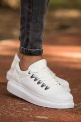 Marsetti Herren Weiße Freizeitschuhe mit Dicker Sohle und Schnürung 2