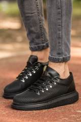 Marsetti Herren Schwarz Casual Dicke Sohle Orthopädisch Schnür Schuhe 2
