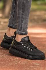 Marsetti Herren Schwarz Casual Dicke Sohle Orthopädisch Schnür Schuhe 3
