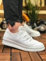 Marsetti Herren Weiß Casual Schnür Dicke Sohle Orthopädische Schuhe