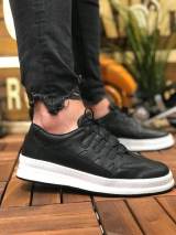Marsetti Herren Schwarz Casual Dicke Sohle Orthopädische Schnürschuhe