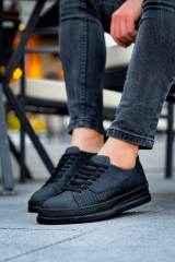 Marsetti Herren Schwarz Casual Dicke Sohle Orthopädisch Schnür Schuhe 1