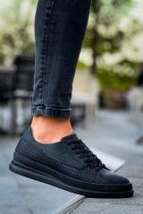 Marsetti Herren Schwarz Casual Dicke Sohle Orthopädisch Schnür Schuhe 3