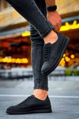 Marsetti Herren Schwarz Casual Dicke Sohle Orthopädisch Schnür Schuhe 4