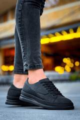 Marsetti Herren Schwarz Casual Dicke Sohle Orthopädisch Schnür Schuhe 5