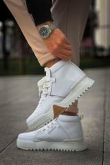 Marsetti Herren Weiße Dicke Sohle Schnür Boots Orthopädische Sohle 2