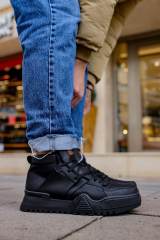 Marsetti Herren Schwarz Schnür Dicksohlen Orthopädische Stiefel 2