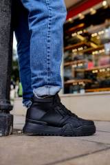 Marsetti Herren Schwarz Schnür Dicksohlen Orthopädische Stiefel 3