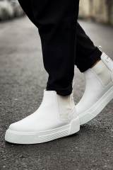Marsetti Herren Weiße Elastische Dicke Sohle Orthopädische Stiefel 3