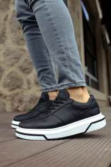Marsetti Herren Schwarz Casual Dicke Sohle Orthopädisch Schnürschuhe 3