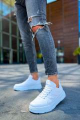 Marsetti Herren Weiß Casual Dicke Sohle Orthopädisch Schnür Sportschuhe 3