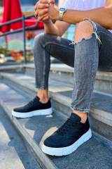 Marsetti Herren Schwarz Casual Dicke Sohle Orthopädische Schnürschuhe 4