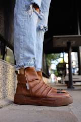 Marsetti Herren Braun Reißverschluss Dicke Sohle Orthopädische Stiefel 3