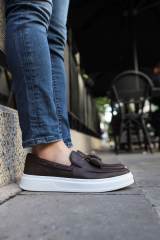 Marsetti Herren Braun Casual Dicke Sohle Orthopädische Slip-On Schuhe 3