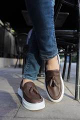 Marsetti Herren Braun Casual Dicke Sohle Orthopädische Slip-On Schuhe 4