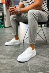 Marsetti Herren Weiß Casual Schnür Dicksohle Orthopädische Schuhe 3