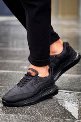 Marsetti Herren Schwarz Textil Casual Dicksohle Orthopädische Schuhe 2