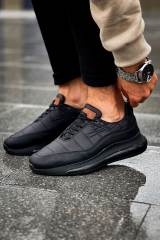 Marsetti Herren Schwarz Textil Casual Dicksohle Orthopädische Schuhe 3