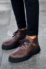 Marsetti Herren Braune Schnür Dicke Sohle Stiefel Schuhe 4