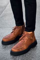 Marsetti Herren Braun Dicke Sohle Schnür Boot Orthopädische Sohle 3