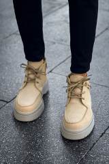 Marsetti Herren Beige Wildleder Dicke Sohle Orthopädische Schnür Boots 2