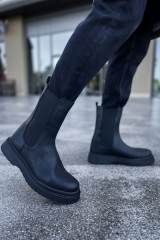 Marsetti Herren Schwarz Elastische Dicke Sohle Orthopädische Chelsea Stiefel 2