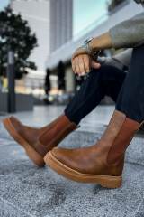 Marsetti Herren Braun Elastische Dicke Sohle Orthopädische Stiefel 3
