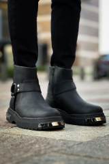 Marsetti Herren Schwarz Reißverschluss Dicke Sohle Orthopädische Stiefel 2