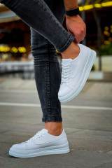 Marsetti Herren Weiß Casual Dicke Sohle Orthopädische Schnürschuhe 3