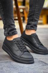 Marsetti Herren Schwarz Casual Dicke Sohle Orthopädische Schnür Schuhe