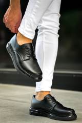 Marsetti Herren Schwarz Casual Orthopädische Schuhe mit Dicker Sohle 2