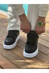 Marsetti Herren Schwarz Dicke Sohle Casual Schnür Orthopädisch Schuhe 3