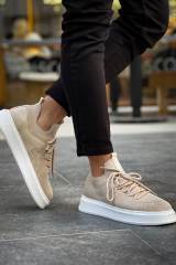 Marsetti Herren Beige Textil Casual Dicksohle Schnür Orthopädische Schuhe 2