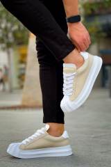 Marsetti Herren Beige Dicke Sohle Alltag Orthopädische Schnür Schuhe 1