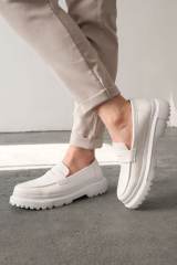 Marsetti Herren Weiß Schlupf Freizeit Dicke Sohle Loafer Schuhe 2