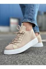 Marsetti Herren Beige Textil Casual Schnür Dicke Sohle Orthopädische Schuhe 3