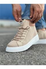 Marsetti Herren Beige Textil Casual Schnür Dicke Sohle Orthopädische Schuhe 4
